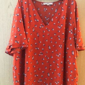 Red Loft Bell Sleeve Top